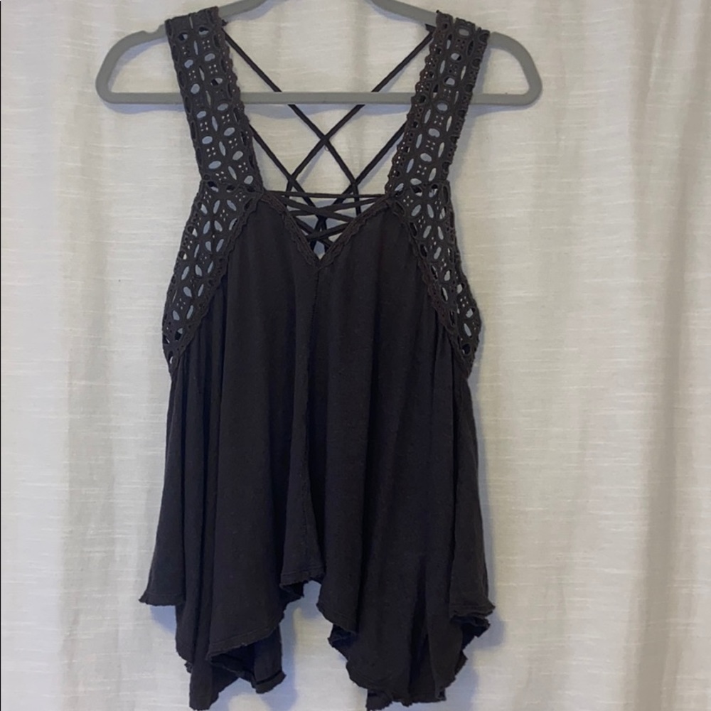 Free People dark navy tank top